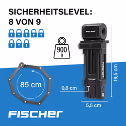 Fischer Folding Lock with Holder, One size, 85852