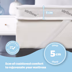 Silentnight Airflow Small Double Mattress Topper ? Mattress Enhancer Pad with 5cm Thick Cushioning, Airflow Technology to Reinvent Your Mattress and