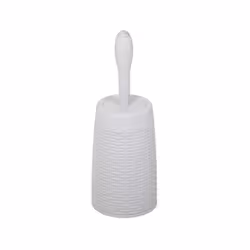 Addis 518368 Faux Rattan Round Toilet Brush Set with Internal Detergent Injection System, Light Minerial Grey ,Toilet Set