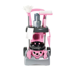 Casdon Henry & Hetty Toys - Hetty Deluxe Cleaning Trolley - Pink Hetty-Inspired Toy Playset with Working Hand Vacuum - Kids Cleaning Trolley Set with