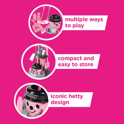 Casdon Henry & Hetty Toys - Hetty Deluxe Cleaning Trolley - Pink Hetty-Inspired Toy Playset with Working Hand Vacuum - Kids Cleaning Trolley Set with