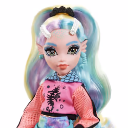 Monster High Doll, Lagoona Blue with Accessories and Pet Piranha, Posable Fashion Doll with Colorful Streaked Hair, HHK55