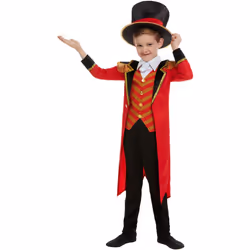 Smiffys Deluxe Ringmaster Costume, Red with Jacket, Mock Shirt, Trousers & Hat, Fancy Dress, Child Dress Up Costumes