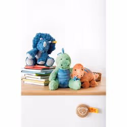 Steiff 087806 Soft Cuddly Friends Dixi triceratops, pe,28 cm, Aegean Blue