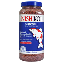 Nishikoi Growth Koi Fish Food, 1250g ? Complete Koi Food Pellets for Pond Fish ? Medium Pond Fish Food Pellets For Optimal Health, Growth and Colour