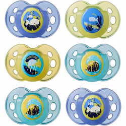 Tommee Tippee Night Time Glow in the Dark Soothers, Symmetrical Orthodontic Design, BPA-Free Silicone, 18-36m, Pack of 6 Dumm ...