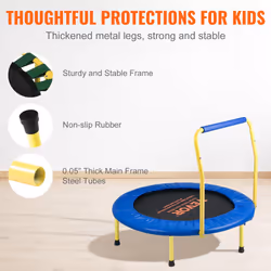 VEVOR 3FT Trampoline for Kids, 36" Trampolines Indoor/Outdoor Trampoline for Toddlers, Foldable Mini Baby Trampoline with Foam Handle, Recreational