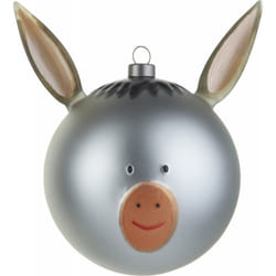 Alessi Asinello Christmas Bauble, Glass, Multi-colour, 13.5 x 9 x 9 cm