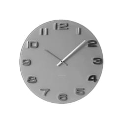 Karlsson Vintage Round Glass Wall Clock, Grey,35cm