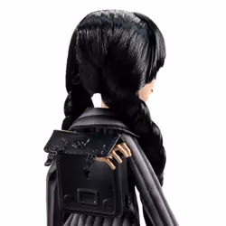 Monster High Wednesday Doll and Accessories, Wednesday Addams Collectible in Nevermore Academy Uniform with Thing and Backpack, Doll Stand, HXJ04