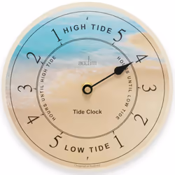Acctim Tidal Wall Clock High & Low Tide, Blue/Yellow, 20cm