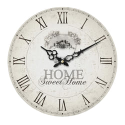Premier Housewares Modern Frameless Wall Clock Battery Kitchen Clocks Wall Wooden MDF Clocks For Living Room Wall Clock, H34 X W34 X D4 Cm,White
