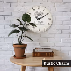 Premier Housewares Modern Frameless Wall Clock Battery Kitchen Clocks Wall Wooden MDF Clocks For Living Room Wall Clock, H34 X W34 X D4 Cm,White