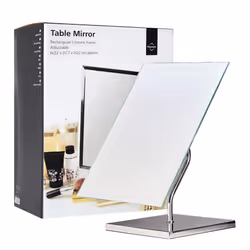 Premier Housewares Large Rectangle Free Standing Adjustable Mirror - Chrome?