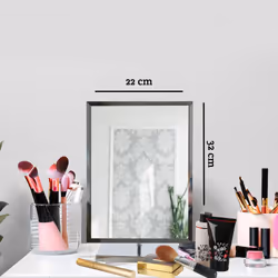 Premier Housewares Large Rectangle Free Standing Adjustable Mirror - Chrome?
