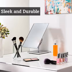 Premier Housewares Large Rectangle Free Standing Adjustable Mirror - Chrome?