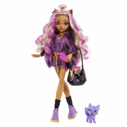 Monster High Crescent Clawdeen Wolf Doll, Fashion Werewolf Doll with Pink and Blonde Hair, Toy Pet and Doll Accessories, Toys ...