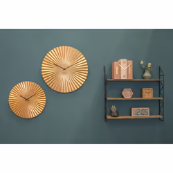 Karlsson, wall clock, Steel, Gold, One Size