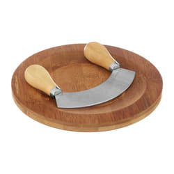 Premier Housewares 1103682 Herb Chopping Board with Mezzaluna Chopper - Bamboo,Brown