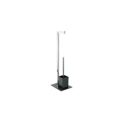 MSV Stainless Steel/Glass Toilet Brush, Glas, Black, 30 x 20 x 15 cm