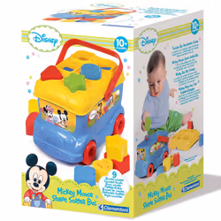 Clementoni Mickey and Friends Shape Sorter Bus, Color May Vary
