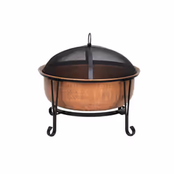 Fire Sense 62665 Fire Pit Palermo Copper with Steel Stand Wood Burning Lightweight Portable Outdoor Firepit Included Mesh Spa ...