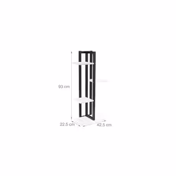 Relaxdays Metal Flower Stand, 4-Tier Indoor Pot Shelf Ladder, Wooden Look, HxWxD: 93 x 42.5 x 22.5 cm, Plant Rack, White, Steel