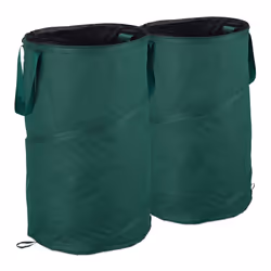 Relaxdays Freestanding Leaf Sack, Set Of 2, Garden Waste Sack, Pop-up, 120 L, Garden Container, ?: 44 cm, Green