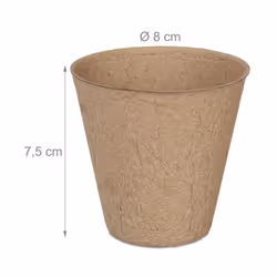 Relaxdays Set of 120 Biodegradable Cellulose Cultivation Pots H x D 7.5 x 8 cm Round Propagators Small Natural