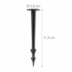 Relaxdays 11 cm Plastic Securing Pegs, Anchor Pins Set of 100, Weed Control Fabric Stakes, Black