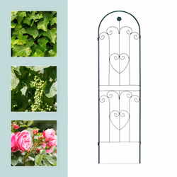 Relaxdays Trellis Set of 2, Metal, 180 x 50 cm, Garden Climbing Aid, Vintage, Arch, Freestanding, Dark Green