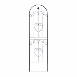 Relaxdays Trellis Set of 2, Metal, 180 x 50 cm, Garden Climbing Aid, Vintage, Arch, Freestanding, Dark Green
