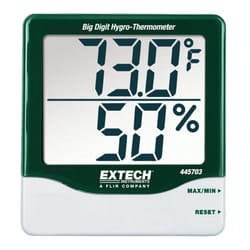 Extech Instruments 445703 Big Digit Hygro-Thermometer, White, Green
