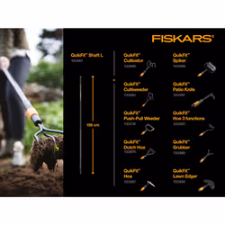 "Fiskars Lawn Spiker, Tool Head Compatible with All QuikFit Handles, Width: 17 cm, steel, Black/Orange, 1000689"