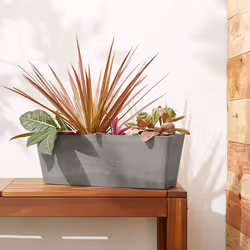 Arcadia Garden Products PSW U45CT Simplicity Window Box, 17.5" x 7" x 6", Cement Color, 17.5" x 7"
