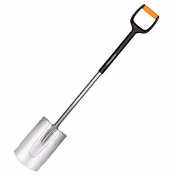 Fiskars Xact Edging & Planting Spade Large, Length: 120 cm, Steel blade/fibreglass reinforced plastic handle, Black/Orange, S ...