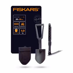 Fiskars Folding Spade for Campers and Mountaineers, Can Also be used as Shovel and Pickaxe, With Canvas Bag, Length (Unfolded ...