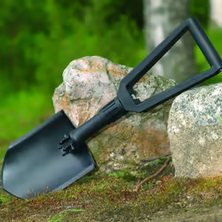 Fiskars Folding Spade for Campers and Mountaineers, Can Also be used as Shovel and Pickaxe, With Canvas Bag, Length (Unfolded): 59 cm, Hardened Boron