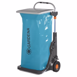 Gardena Garden mobil: Versatile trolley for the garden, with integrated sackcarrow, lawn gear wheels, with lid and garbage ba ...