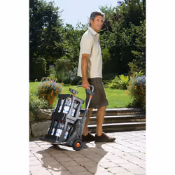 Gardena Garden mobil: Versatile trolley for the garden, with integrated sackcarrow, lawn gear wheels, with lid and garbage bag (232-20)