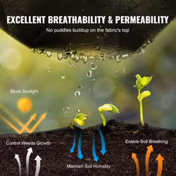 VEVOR 3FTx250FT Premium Heavy Duty Weed Barrier Landscape Fabric, 5OZ Woven Geotextile Fabric Under Gravel, High Permeability for Weed Blocker Weed
