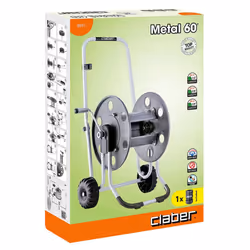 Claber 8891 Metal 60 Trolley, Black/Orange/Grey
