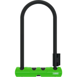 ABUS U-lock Ultra 410 + SH34 lock holder - Bicycle lock with round shackle - security level 8 - Black/Green - 230 mm shackle height