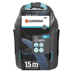 Gardena Liano Xtreme 1/2 inch, 15m + bag: Extremely robust textile garden hose, for indoor water taps, with PVC inner tube, lightweight,