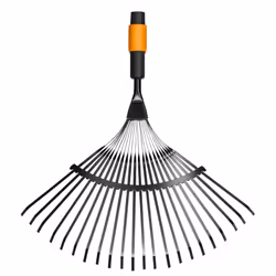 Fiskars QuikFit Leaf Rake, Tool Head, With 20 Tines, Width: 56cm, Steel Tines, Black/Orange, 1000644