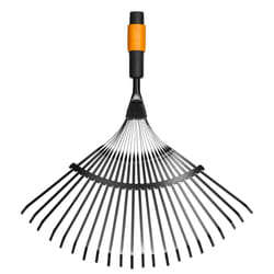 Fiskars QuikFit Leaf Rake, Tool Head, With 20 Tines, Width: 56cm, Steel Tines, Black/Orange, 1000644