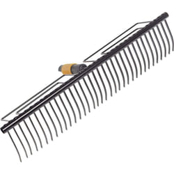 Fiskars QuikFit Gather Rake, With 35 Tines, Tool Head, Width: 57 cm, Hardened Steel Tines, Black, 1000656