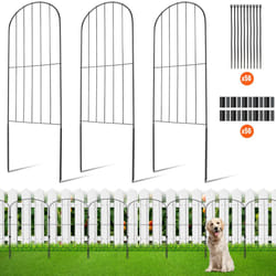VEVOR 610x330-28 Dig 24''(H) x13''(L) Animal Barrier, Underground Decorative Garden 2 inch Spike Spacing, Metal Dog Fence for The Yard and Outdoor
