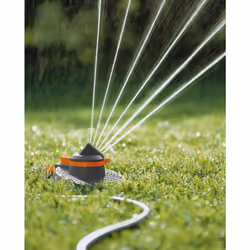 GARDENA Comfort Part and Full Circle Sprinkler Tango: circular sprinkler 2 in 1: Partial and popular rice sprinkler, water quantity and Adjustable