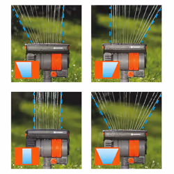 GARDENA 84-BZMX ZoomMaxx - 2400 Sq Ft, Fully Adjustable Sprinkler on Weighted Base for Flexible, Leak Proof and Precise Watering, Compatible with Any